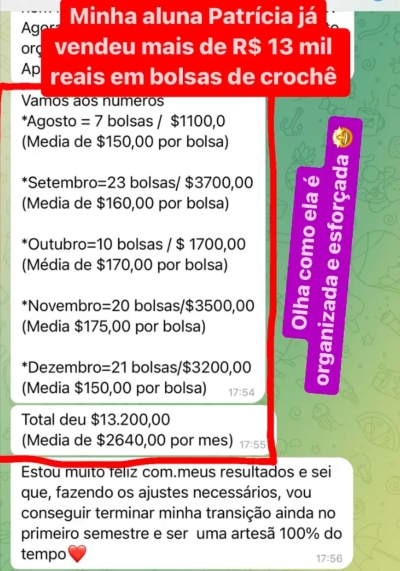 Print dos resultados da aluna